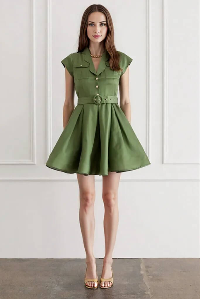 Aqua Blu Juliette Mini Dress in Green