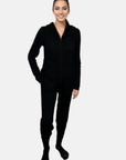 Arlotta Luxe Gauge Hoodie Jacket and Sweatpant Set in Black