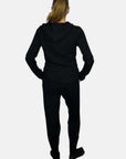 Arlotta Luxe Gauge Hoodie Jacket and Sweatpant Set in Black