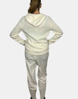 Arlotta Luxe Gauge Hoodie Jacket and Sweatpant Set in Ivory