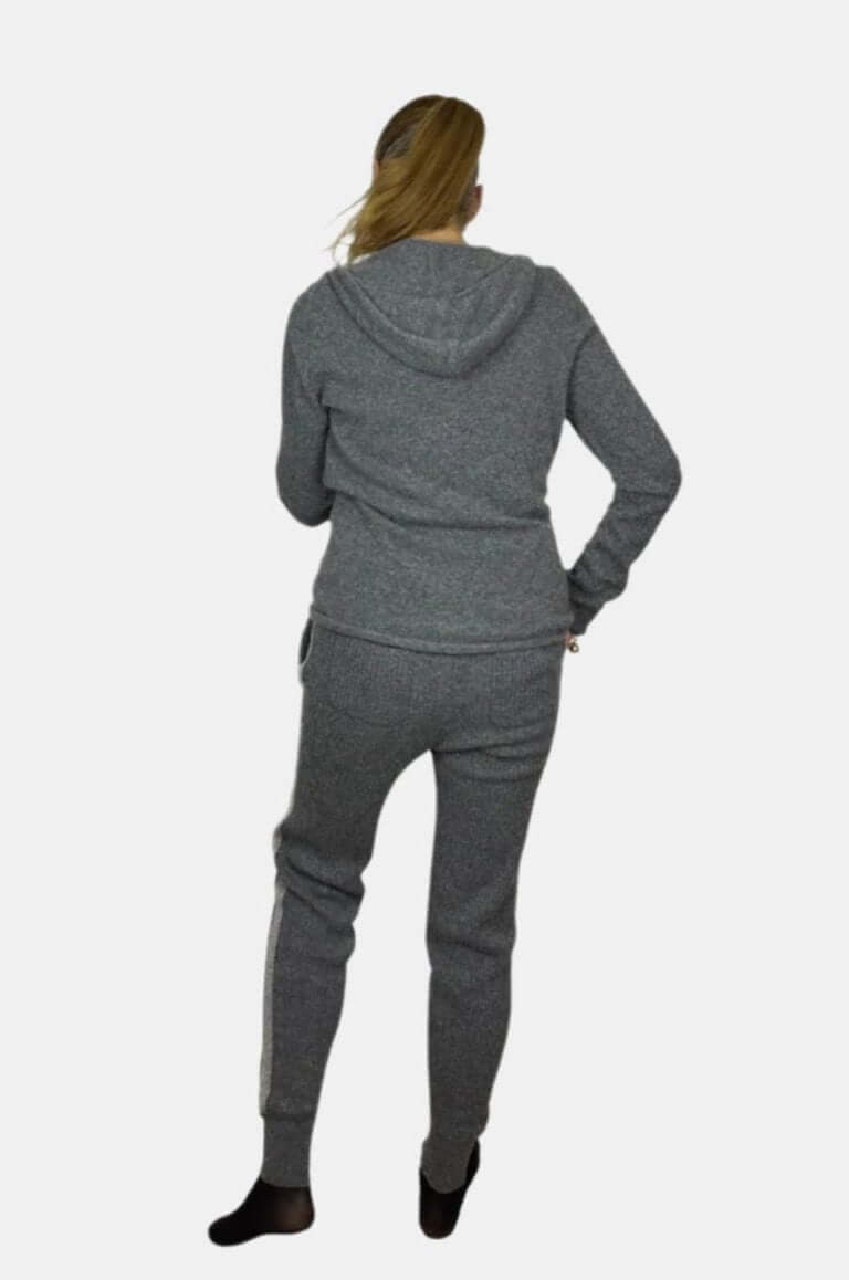 Arlotta Racer Stripe Hoodie and Ribbed Racer Stripe Sweatpants in Charcoal/Flannel Stripe