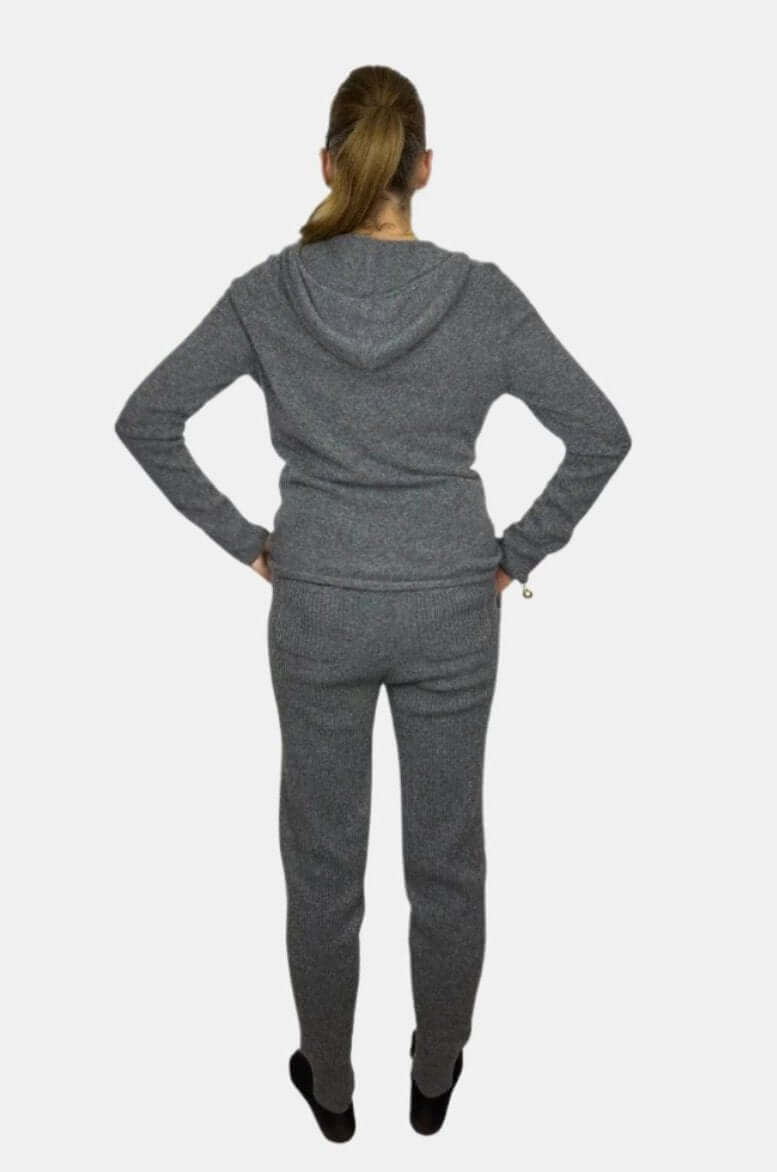 Arlotta Racer Stripe Hoodie and Ribbed Racer Stripe Sweatpants in Charcoal/Seafoam Stripe