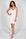 Cannes Pinstripe Chemise in Pink Dogwood — Petticoat Lane brunette model, studio photograph
