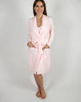 Aspen Dream Cannes Pinstripe Robe in Pink Dogwood