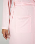 Aspen Dream Cannes Pinstripe Robe in Pink Dogwood