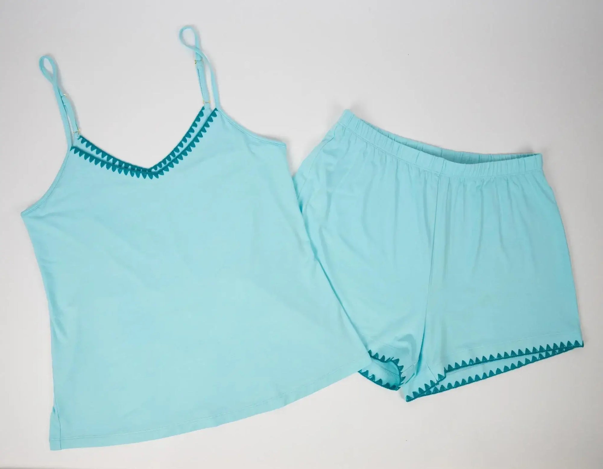 Aspen Dream Cute Stitching Cami and Shorts Set in Antigua flat lay