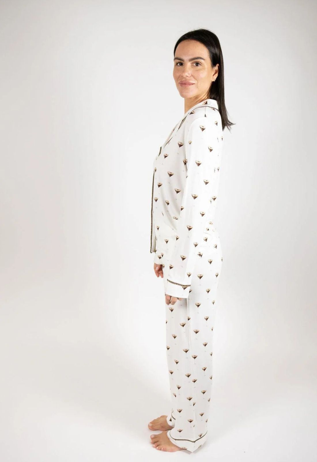 Aspen Dream Grace Espresso Martini Print Long PJ Set