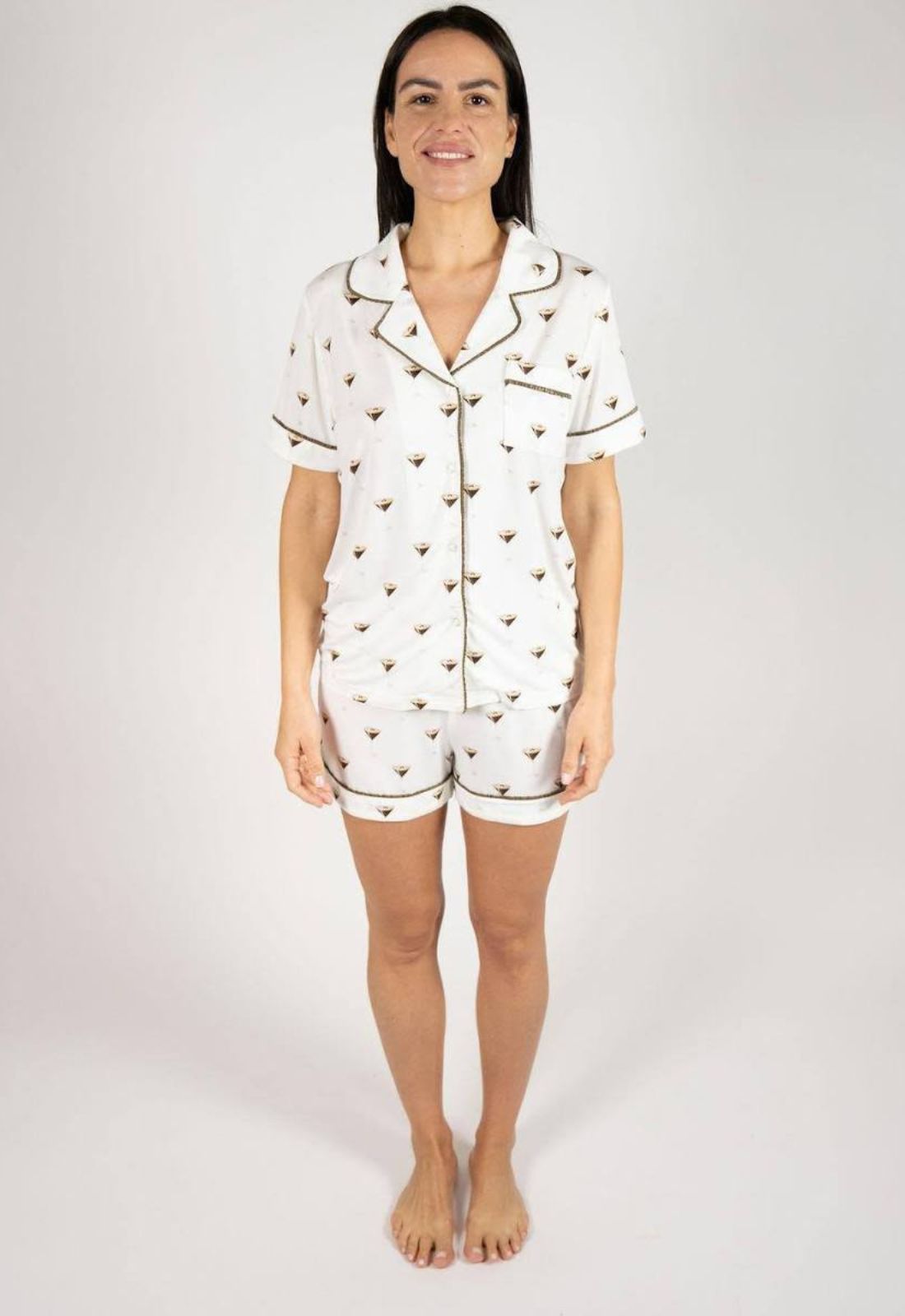 Aspen Dream Jolene Espresso Martini Print Short PJ Set
