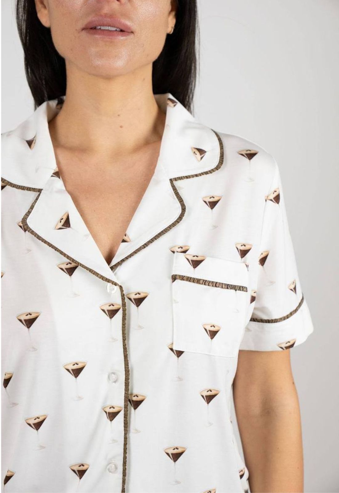 Aspen Dream Jolene Espresso Martini Print Short PJ Set