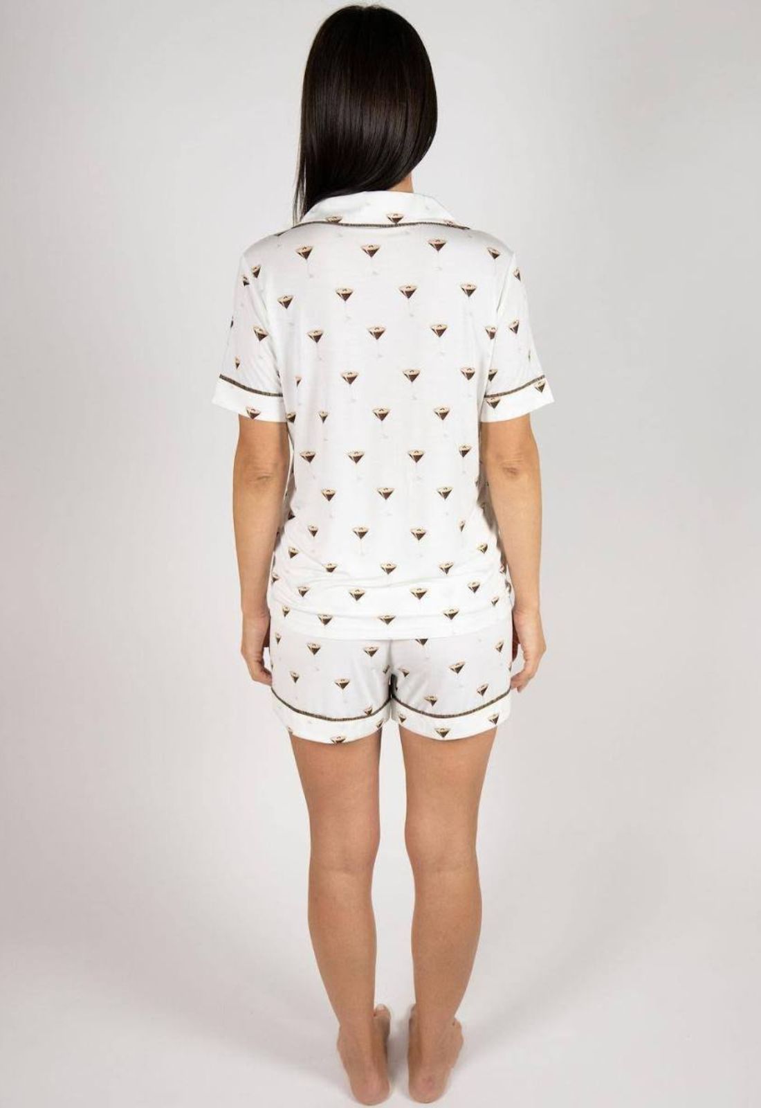 Aspen Dream Jolene Espresso Martini Print Short PJ Set