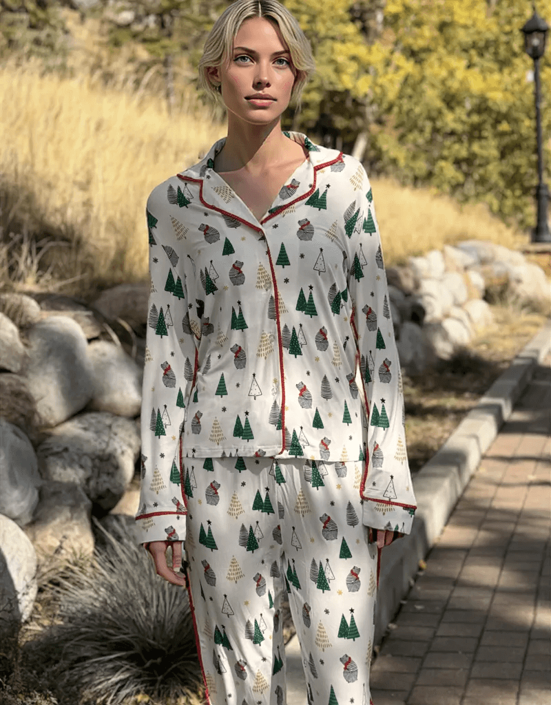 Aspen Dream Jolene Holiday Print Long Pj Set