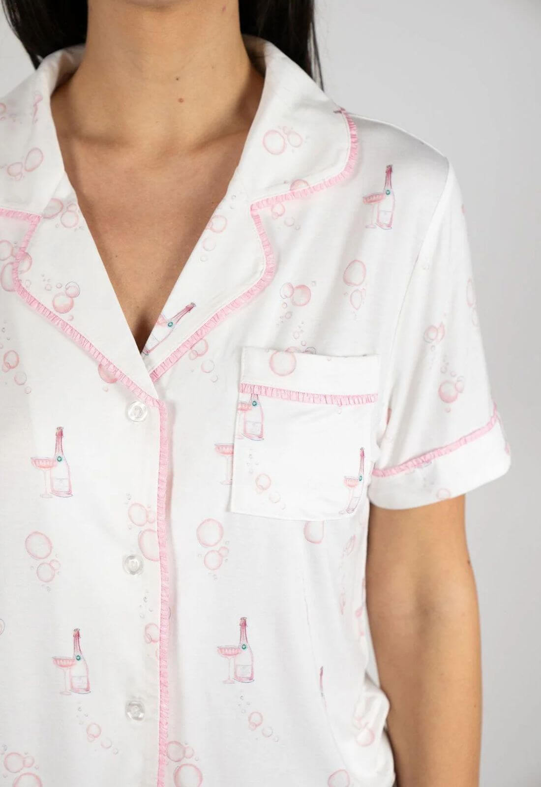 Aspen Dream Jolene Short PJ Set in Rose Bubbles