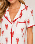 Aspen Dream Lobster Print Short PJ Set detail view