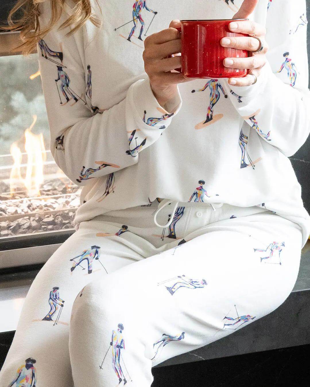 Aspen Dream Stylish Skiers Long Pj Set