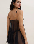 Aubade Hidden Treasure Babydoll in Black detail view