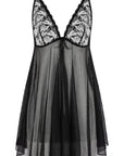 Aubade Hidden Treasure Babydoll in Black front view
