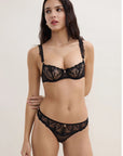 Aubade Hidden Treasure Underwired Half Cup Bra in Black
