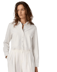 Cami NYC Callum Button Down in White Pinstripe