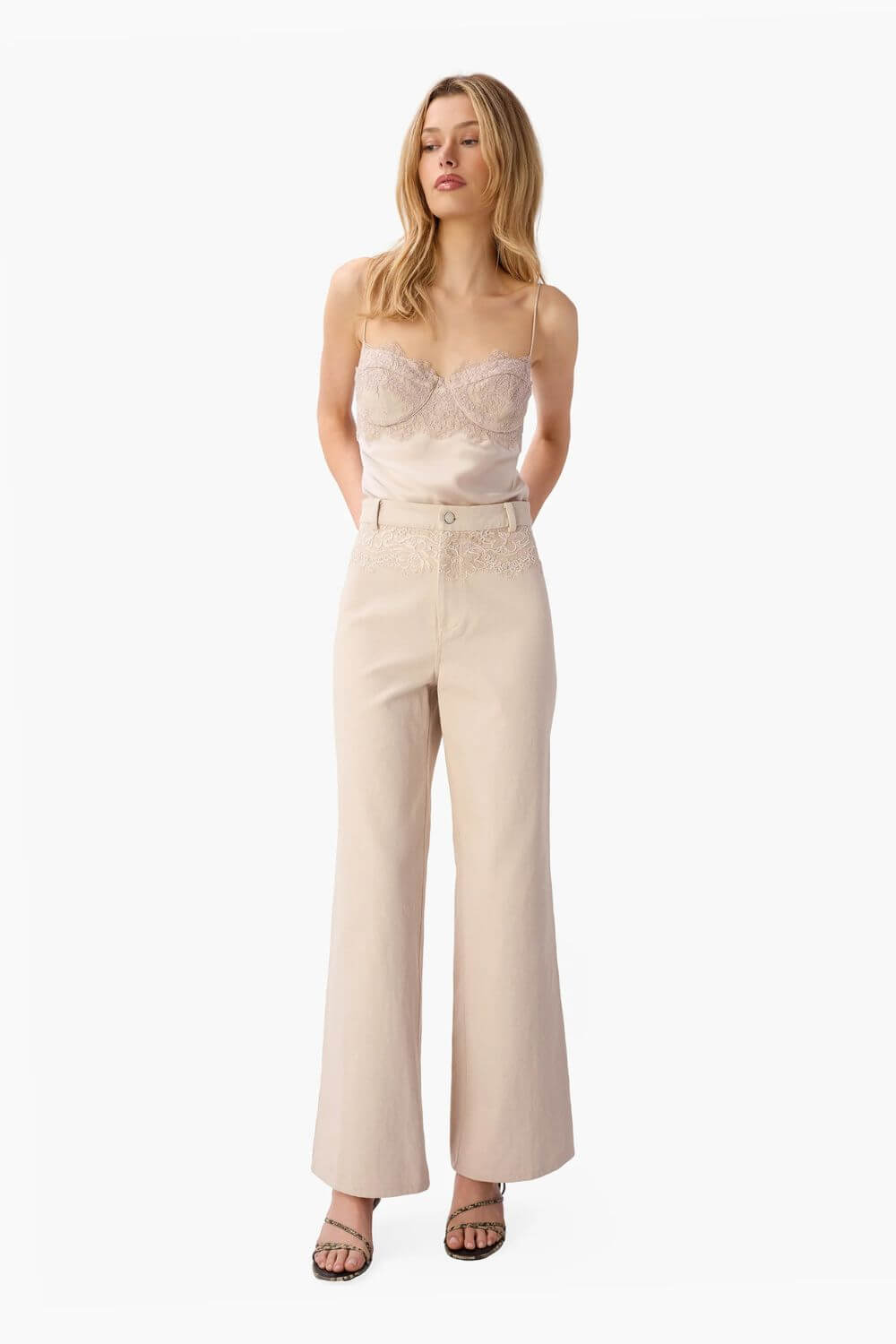Cami NYC Natali Bull Denim Pant in Oat