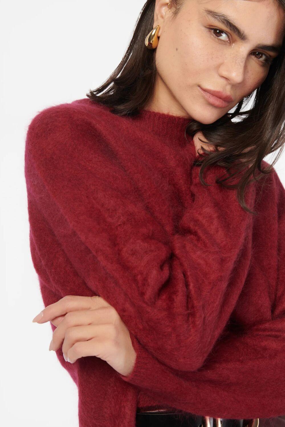Cami NYC Niall Cashmere Sweater in Syrah