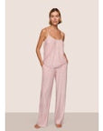 Gisele Printed Cami and Pant Set in Duo Stripe Red/Ivory