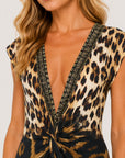 Camilla Leotigra Cap Sleeve Twist Front Dress detail view