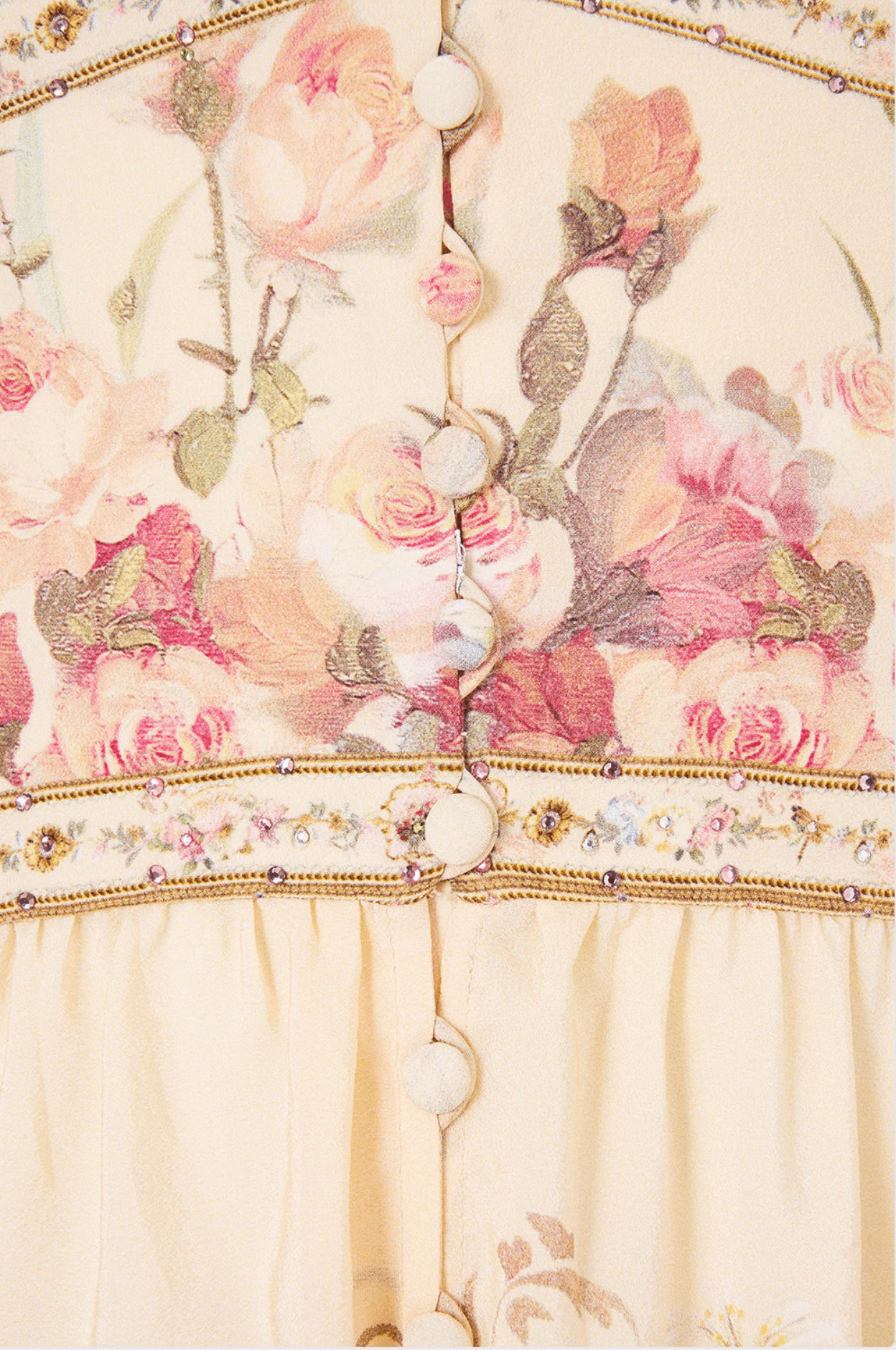 Camilla Button Down Short Dress with Open Back in Adorned in Aranjuez