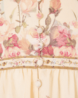 Camilla Button Down Short Dress with Open Back in Adorned in Aranjuez