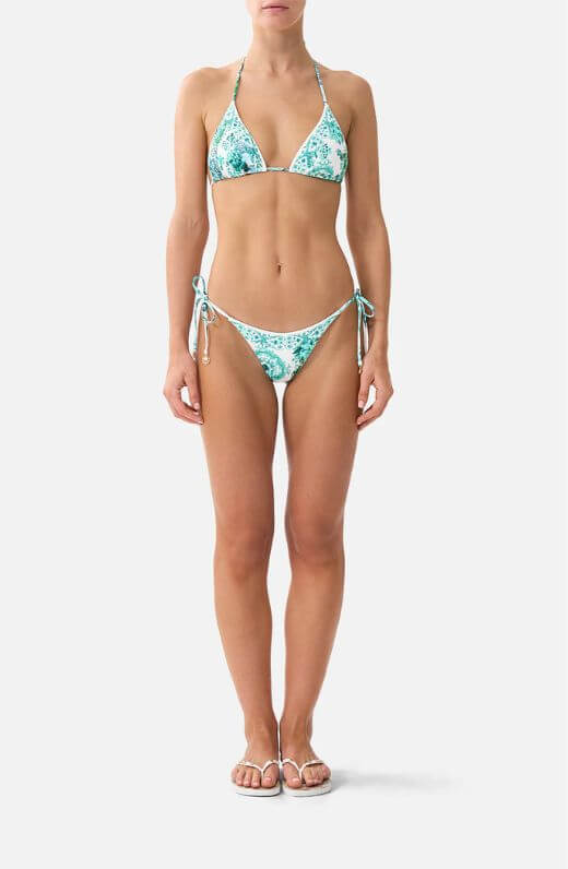 Camilla Cheeky Slide Tri Bikini Set In Balearic Bebe
