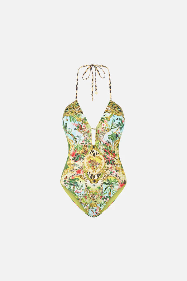 Camilla Halter Neck One-Piece Swimsuit in Wanderlust Empire product view