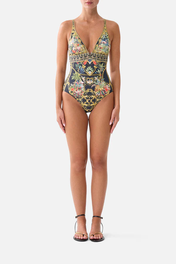 Camilla High Tri One-Piece Swimsuit in Palace Zoology