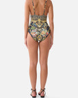 Camilla High Tri One-Piece Swimsuit in Palace Zoology back view