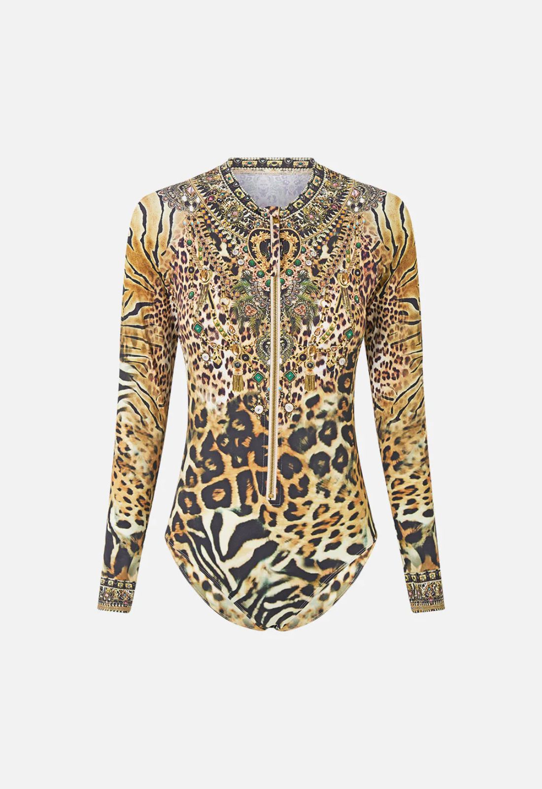 Camilla Long Sleeve Paddle Suit in Leotigra
