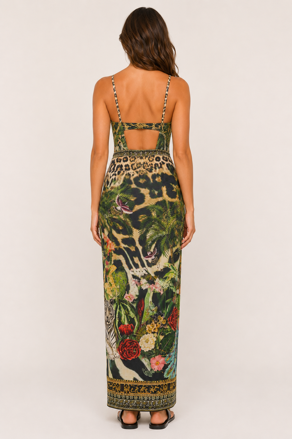 Camilla Multi Wear Long Sarong in Leotigra back view