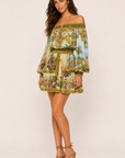 Camilla Off Shoulder Short Dress in Wanderlust Empire angle view