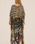 Camilla Round Neck Kaftan in Leotigra back view