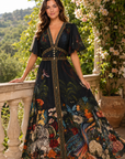 Camilla Shaped Waistband Dress in Palace Zoology