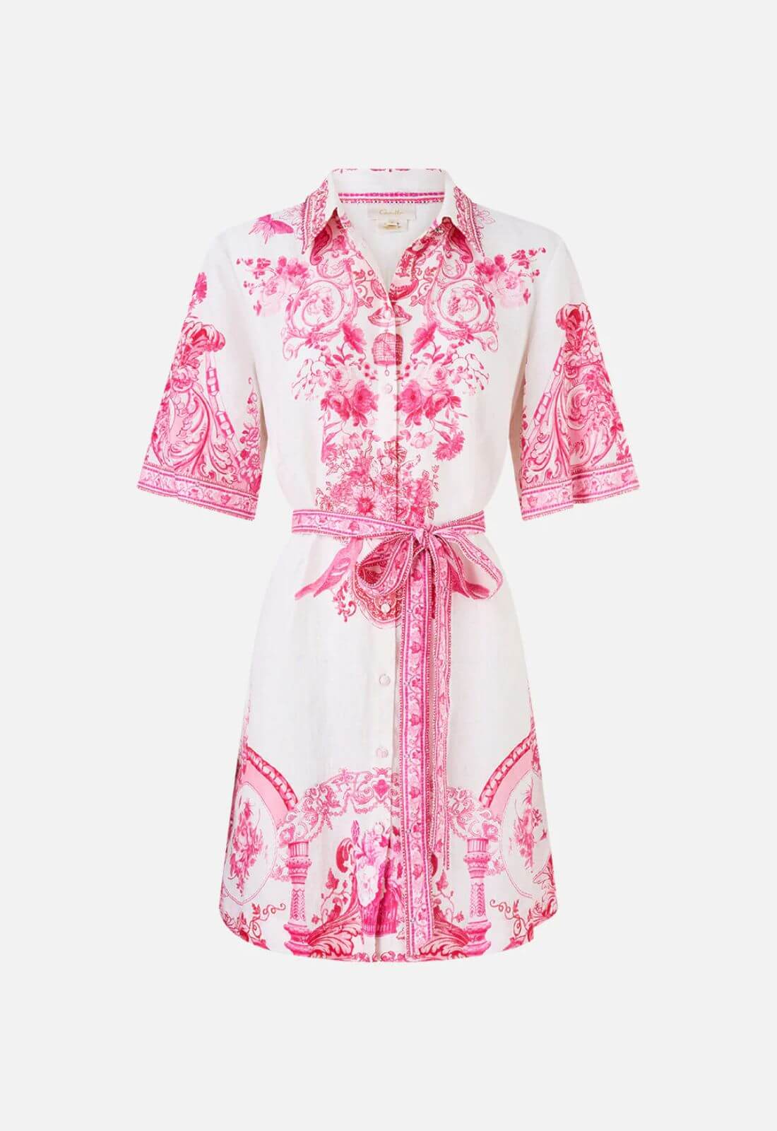 Camilla Short Shirt Dress in Livin La Vida Rosa