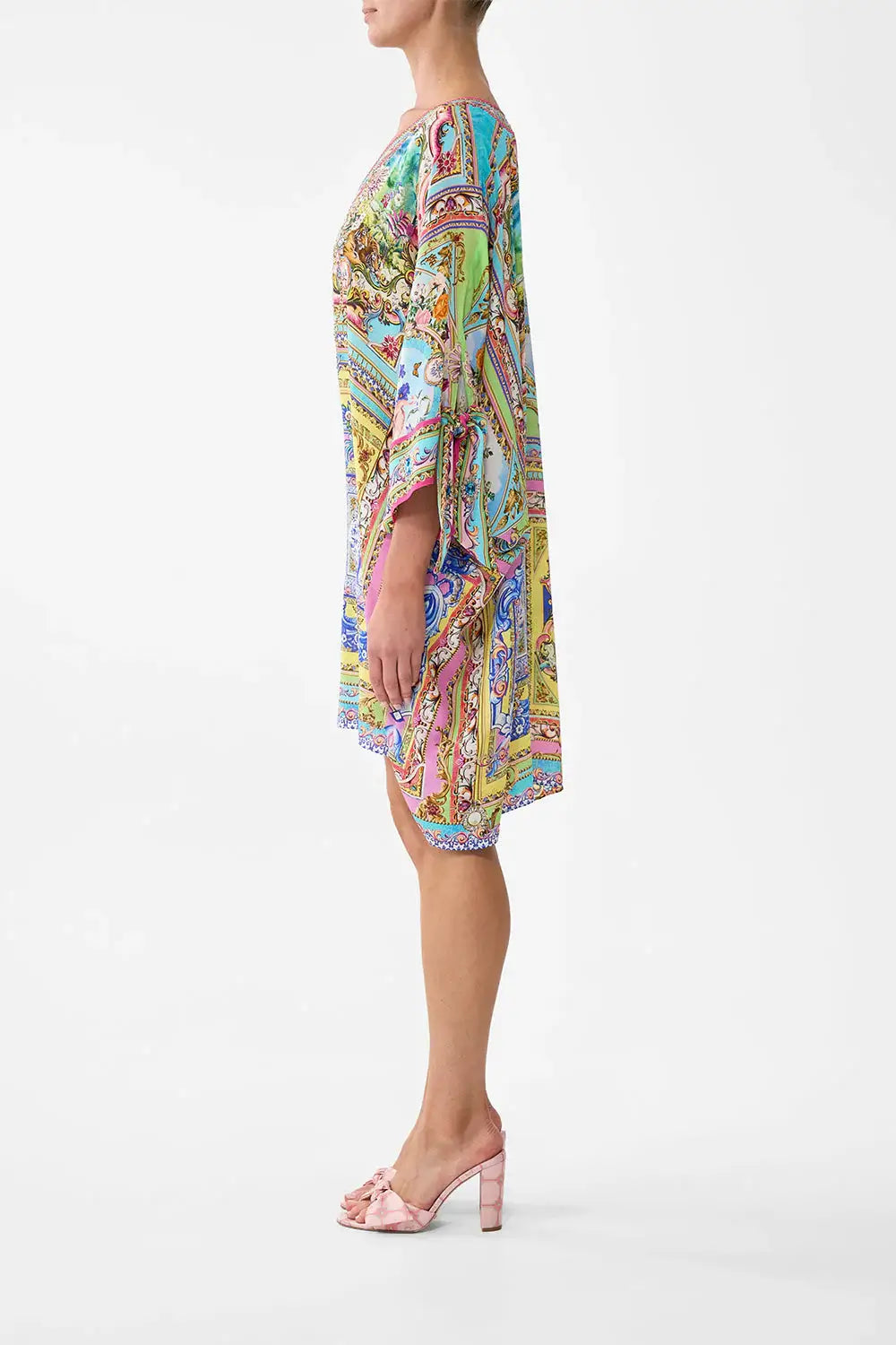 Camilla Short Sleeve V-Neck Kaftan in Spirit of Santa Maria