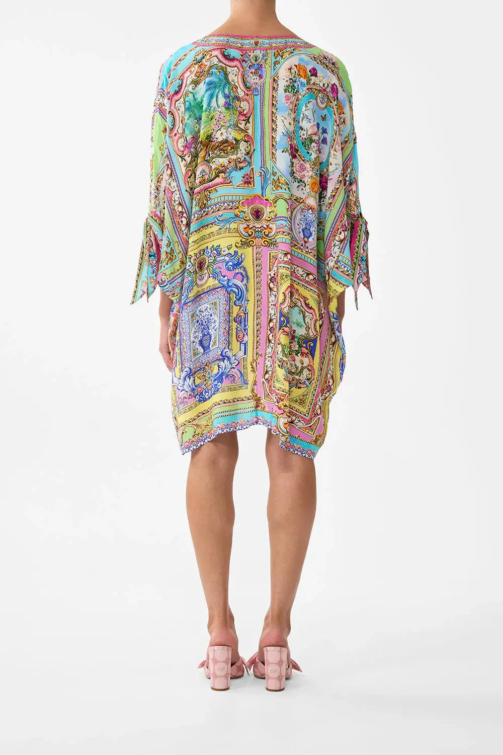 Camilla Short Sleeve V-Neck Kaftan in Spirit of Santa Maria