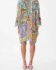 Camilla Short Sleeve V-Neck Kaftan in Spirit of Santa Maria