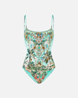 Camilla Straight Neck One Piece Swimsuit in Balearic Bebe