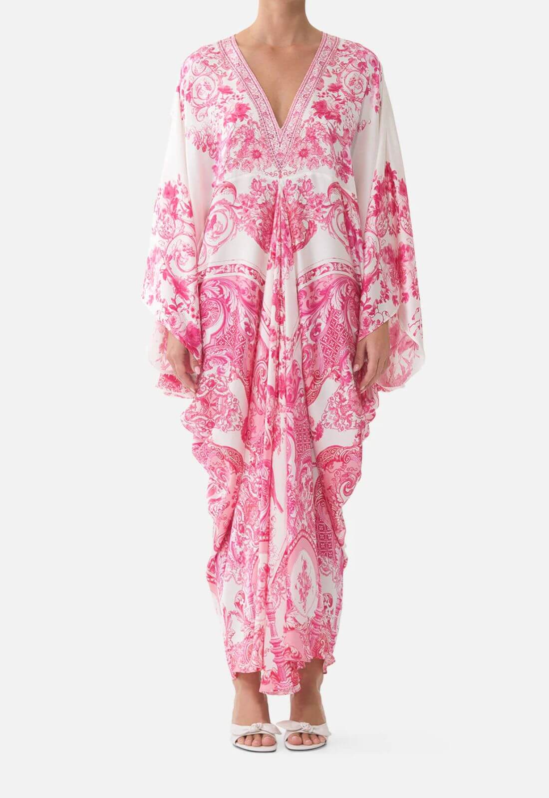 Camilla T Shape Long Kaftan in Livin La Vida Rosa