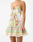 Camilla Tie Front Short Dress in The Call of Catalonia