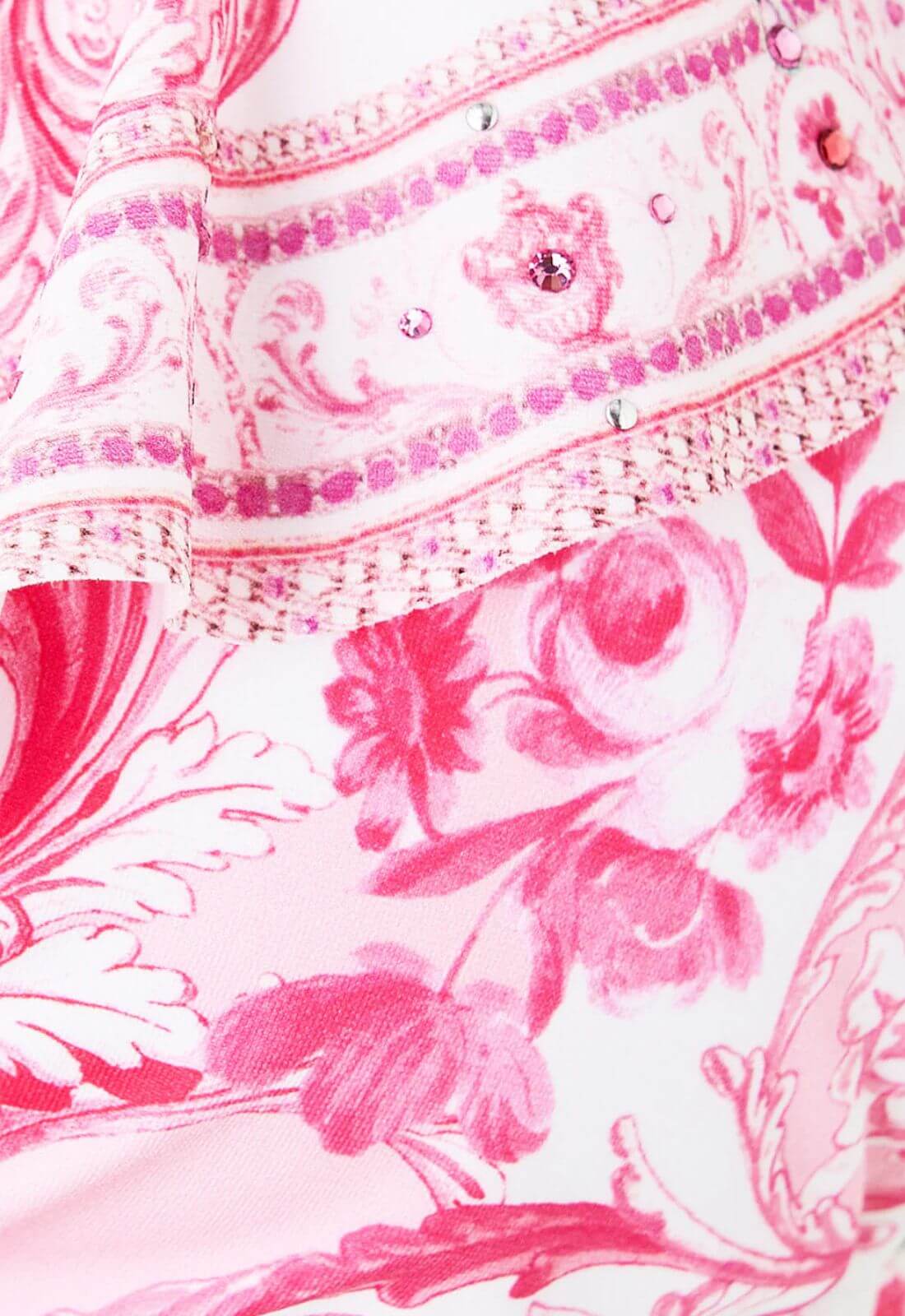 Camilla Tie Front Tri Bikini in Livin La Vida Rosa