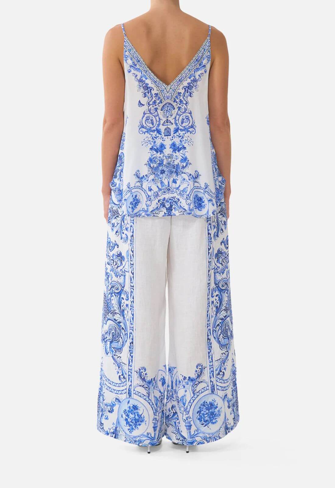 Camilla V-Neck Cami in Ceramic Panoramic