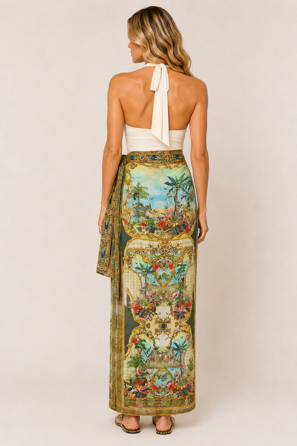Camilla Wrap Sarong in Wanderlust Empire back view