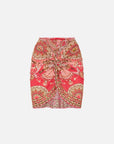 Twist Front Short Skirt in Shell Games