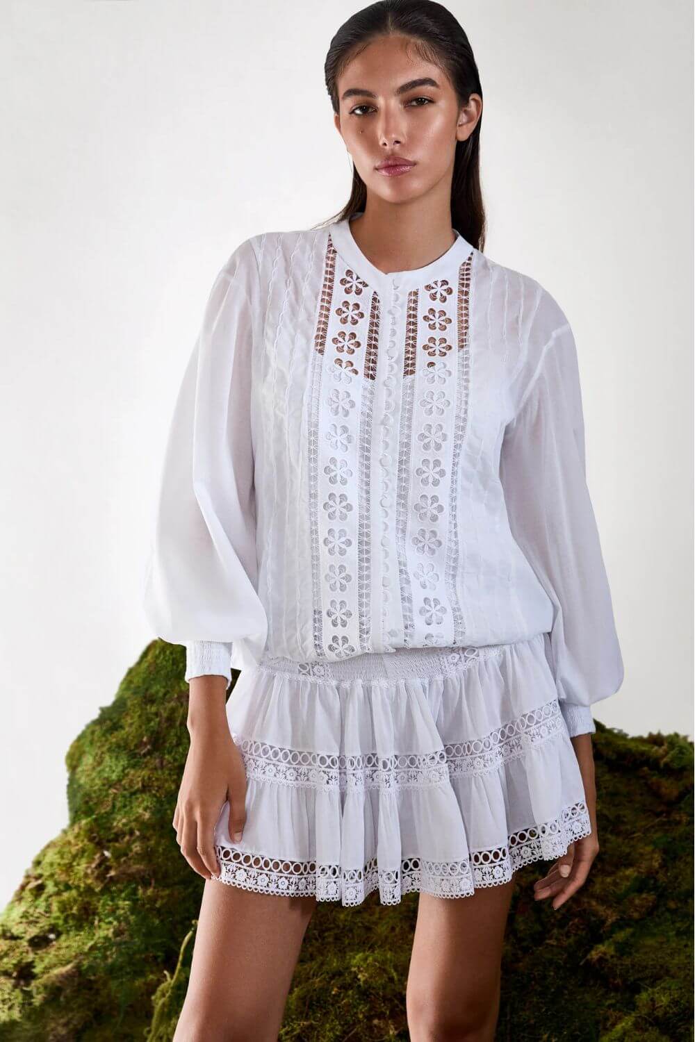 Charo Ruiz Hortens Short Skirt in White