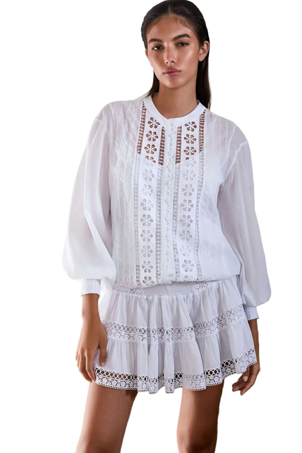 Charo Ruiz Hortens Short Skirt in White